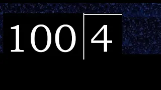 Dividir 4 entre 100 division inexacta con resultado decimal de 2 numeros con procedimiento