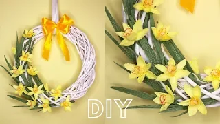 Простой ПАСХАЛЬНЫЙ ВЕНОК из гофробумаги / DIY Simple Easter Wreath