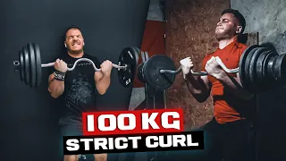 Irakli Zirakashvili vs Ermes Gasparini! 100 KG Strict Curl!