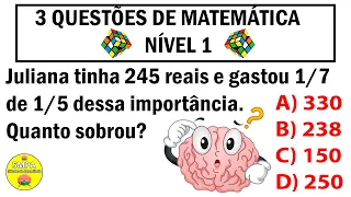 3 Questões de Matemática Básica #matemática #aprender