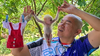 Baby Luk received special care every day from dad before parting