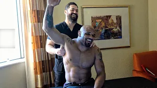 CUBAN MUSCLE CRISIS! 43 Year old Yoel Romero gets HILARIOUS THERAPY and Adjustment