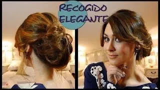 Peinado/Recogido elegante de fiesta fácil. Elegant and easy updo for parties