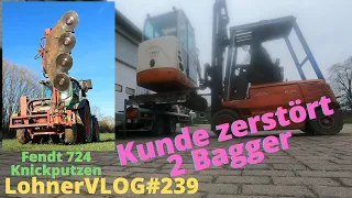 LohnerVLOG#239 Minibagger umgefallen, 2x Terex kaputt I Knickschere mit Fendt Vario 724 im Einsatz