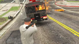 GTA 5 Homing Rocket Launcher vs Car Epic Explosion