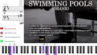 Easy Piano Tutorial for "Swimming Pools" by Kendrick Lamar@the_keyboard_plug