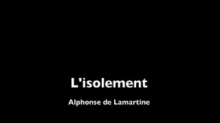 "L'isolement" d'Alphonse de Lamartine : lecture
