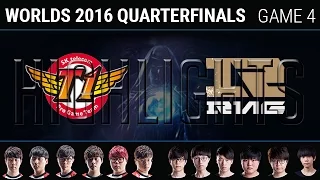 SKT vs RNG Game 4 Highlights, S6 Worlds 2016 Quarter final, SK Telecom T1 vs Royal Never Give Up G4