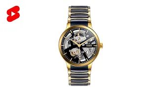 Rado Centrix Open Heart Watch in Black Ceramic and PVD Gold