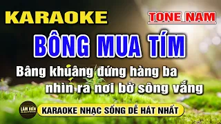 Bông Mua Tím Karaoke Nhạc Sống Tone Nam I Beat Mới Dễ Hát Nhất I Karaoke Lâm Hiền