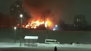 Пожар в частном секторе у Речпорта в Чебоксарах