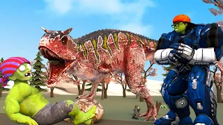 Avenger Nick Iron Man vs Zombies - Scary Teacher 3D Protect Dinosaur