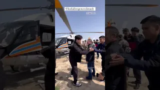 Dimash arrived to Kulsary by helicopter 🚁 ❤ April 10 2024 #dimash #dq #димаш