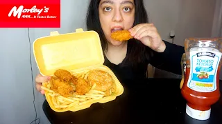 MORLEY'S FRIED CHICKEN WINGS AND CHICKEN FILLET BURGER WITH CHIPS MUKBANG | UK LOCKDOWN