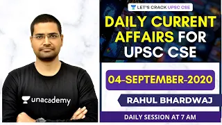 04-September-2020 | Daily Current Affairs/News Analysis | Crack UPSC CSE/IAS 2020 | Rahul Bhardwaj