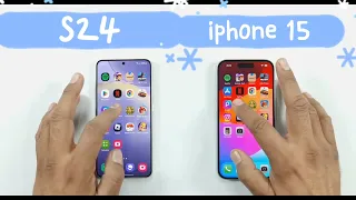 Speed test of iphone 15 vs Samsung Galaxy s24