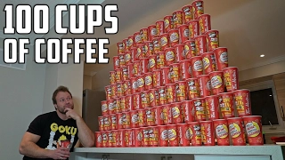 100 CUPS OF COFFEE ROLL UP EXPERIMENT!