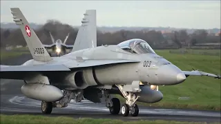 A fantastic afternoon at RAF Leeming, 28th November 2023. Swiss Air Force F/A-18 Hornets.