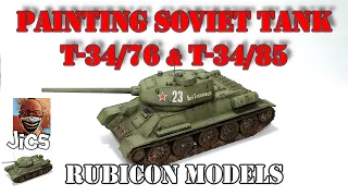 Painting T-34/76 & T-34/85 Soviet Tank. Rubicon Models.  Bolt Action