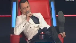 The Voice | Ξεκαρδιστικό: O Καπουντζίδης μιμείται τον Μουζουράκη και ο coach ανταποδίδει!