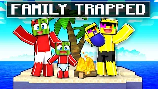 Trapped As FAMILY On AN ISLAND in Minecraft