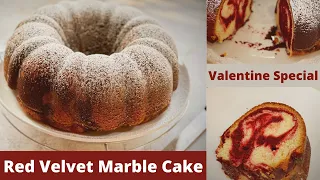 Valentine's Day Special Red Velvet Marble Cake | Red Velvet Marble Cake | Red Velvet Swirl Cake