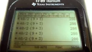 48÷2(9+3) solved by TI-89