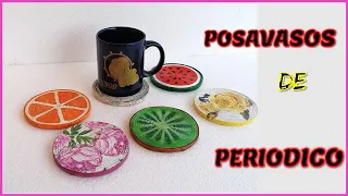 DIY/ POSAVASOS CON TUBITOS DE PAPEL PERIÓDICO /CUP COASTERS