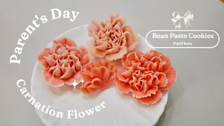 Carnation Cookies @pariflora 카네이션쿠키 앙금플라워 piping flowers บีบดอกไม้ คุกกี้ดอกไม้