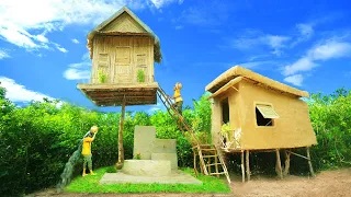 Survival Girl Living Off Grid Building a Tree House, Kitchen, Groundwater Well by Incredible Skills