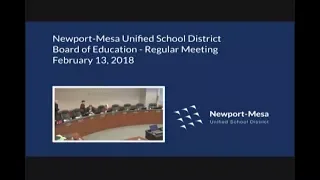 NMUSD School Board Meetings - FEB 13, 2018