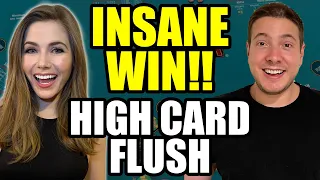 INCREDIBLE HUGE WIN! HIGH CARD FLUSH! THE BIGGEST HAND WE'VE EVER SEEN ON THIS GAME!! #AD