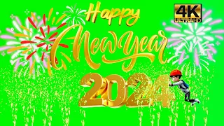 2024 Happy New Year Animation | GreenScreen new year fireworks |  No Copyright Video Footage #2024