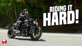 Can you ride a CRUISER fast on TWISTY ROADS? | Triumph Rocket 3R in the mountains!