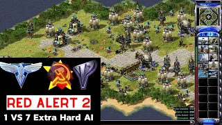 Red Alert 2 Yuri's Revenge | Teamed Islands Map I 1 America vs 7 Brutal AI