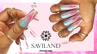 SAVILAND Polygel Kit ♥ MY 1ST SPONSORED VIDEO ♥ C-Curve Square Tips ♥ French Nail Art ♥