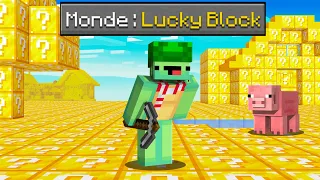 Je dois survivre 24h dans un monde plat de LUCKYBLOCK sur Minecraft..