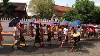 Pi Mai Laos in Luangprabang | Laos Travel vlog | Traditional ceremony going to temple
