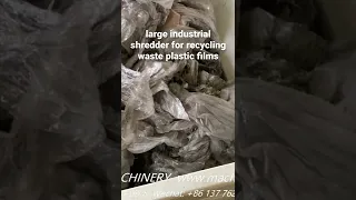 Large plastic film shredder machine