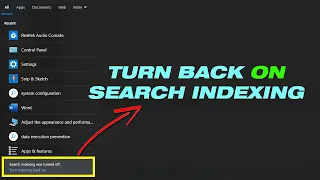 Fix Search Indexing Was Turned Off, Turn Indexing Back On | Windows 11/10 | 4 Methods