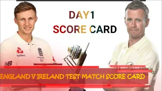 IRELAND V ENGLAND SCORECARD DAY 1 (STUMPS)