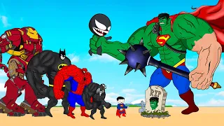Team SPIDER MAN, IRON MAN, BATMAN, VENOM vs SUPER HULK : Evolution Mystery - SUPER HOT MOVIES