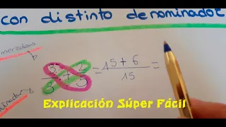 SUMA de FRACCIONES con DIFERENTE DENOMINADOR***/EXPLICACIÓN SUPER FÁCIL