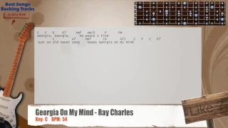 🎸 Georgia On My Mind - Ray Charles Guitar Backing Track with chords and lyrics