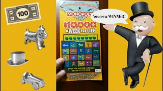 Monopoly Win on a $20 GA Scratch Off lottery ticket!😃💵#lottery #scratchers #winner