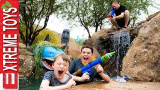 Sneak Attack Squad Moving Day Nerf Battle in a  Lazy River Vs. Dad!