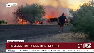 Simmons Fire continues to burn near Kearny