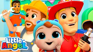 Jobs and Careers Song | Construction and Fireman Nursery Rhymes for kids - Little Angel