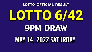 6/42 LOTTO RESULT TODAY 9PM DRAW May 14, 2022 Saturday PCSO LOTTO 6/42 DRAW TONIGHT