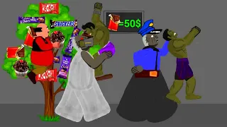 Police Granny vs Motu Patlu, Hulk Chocolate Funny Animation - Drawing Cartoon 2 | Drawing | Part-23